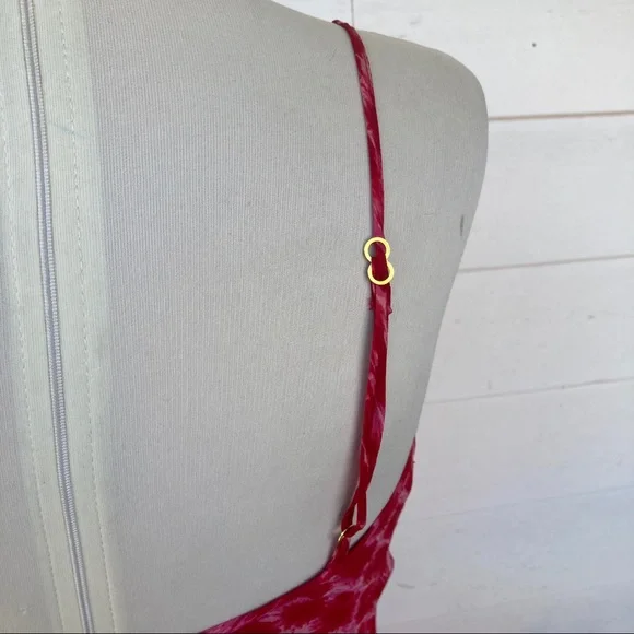 Vintage Betsey Johnson 90s 2000s Midi Animal Print silk asymmetrical red pink - Picture 12 of 16